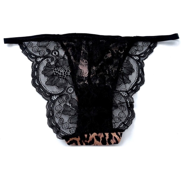 Victorias Secret Leopard Very Sexy Stretch Front Lace Back String Cheeky Panty - Picture 3 of 3